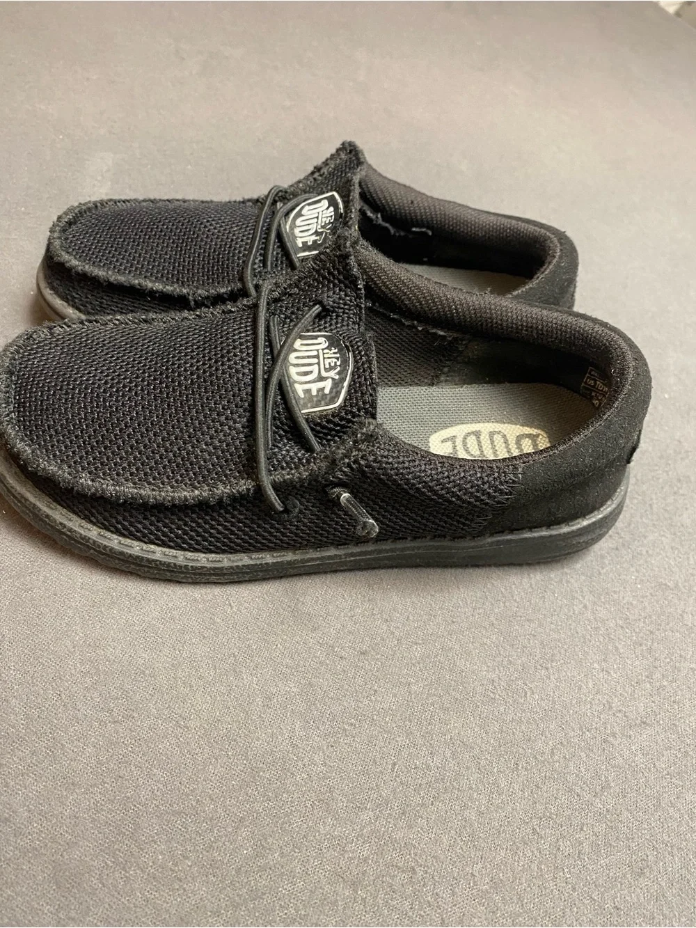 Hey Dude Black Knit Slip-On Loafers Size TD 11